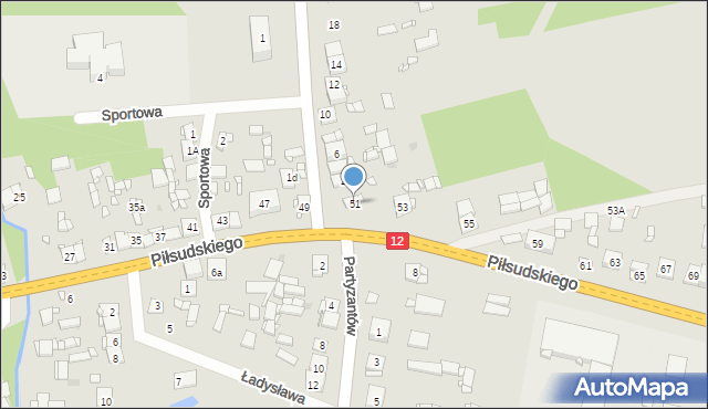 Gielniów, Piłsudskiego Józefa, marsz., 51, mapa Gielniów
