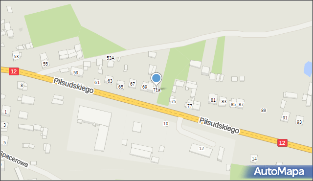 Gielniów, Piłsudskiego Józefa, marsz., 71a, mapa Gielniów