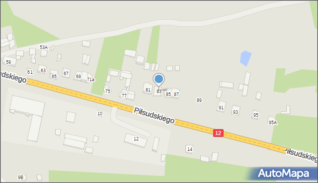 Gielniów, Piłsudskiego Józefa, marsz., 83, mapa Gielniów