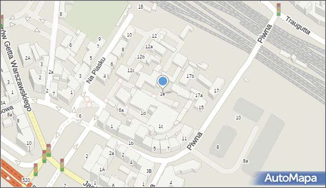 Gliwice, Piwna, 1e, mapa Gliwic