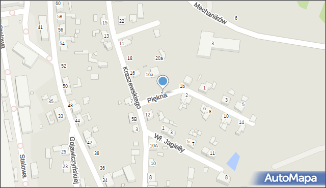 Gliwice, Piękna, 1d, mapa Gliwic