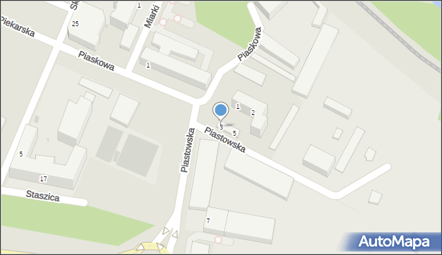 Głogów, Piastowska, 3, mapa Głogów