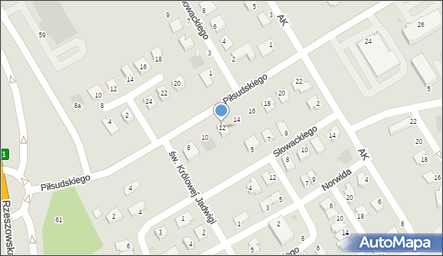 Głogów Małopolski, Piłsudskiego Józefa, marsz., 12, mapa Głogów Małopolski