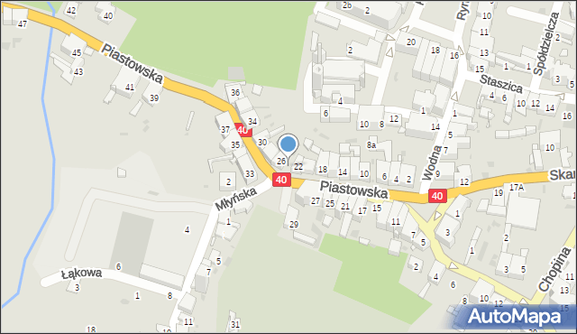 Głogówek, Piastowska, 24, mapa Głogówek