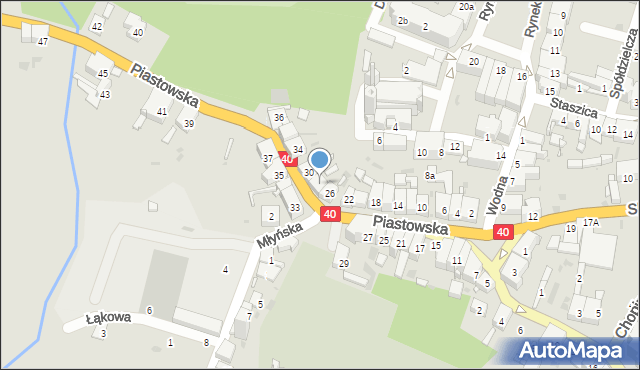 Głogówek, Piastowska, 28, mapa Głogówek