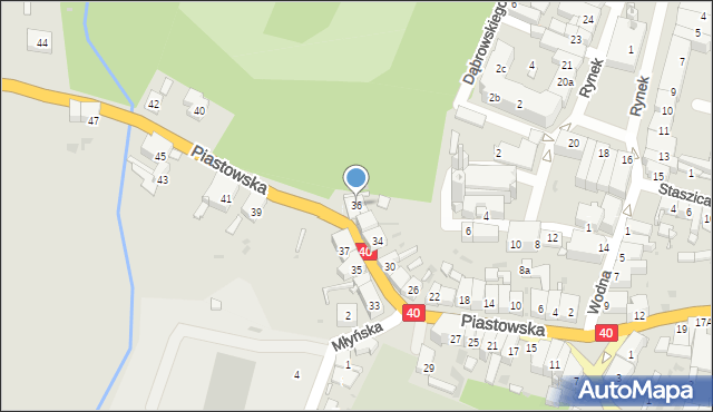 Głogówek, Piastowska, 36, mapa Głogówek