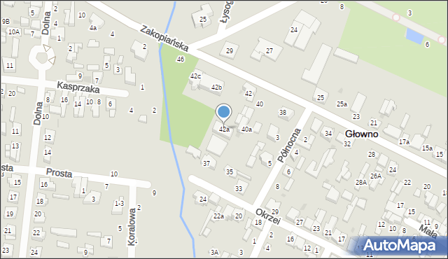 Głowno, Piątkowska, 42a, mapa Głowno