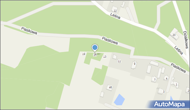 Głuchów, Piaskowa, 15, mapa Głuchów