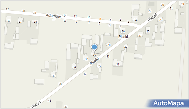 Głuchów, Piaski, 30, mapa Głuchów