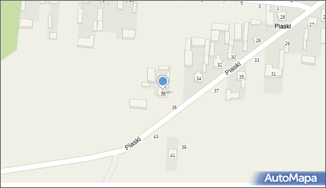 Głuchów, Piaski, 38, mapa Głuchów