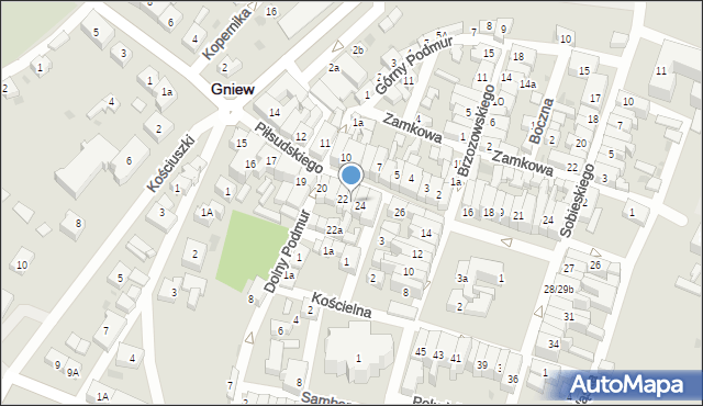 Gniew, Piłsudskiego Józefa, marsz., 23, mapa Gniew