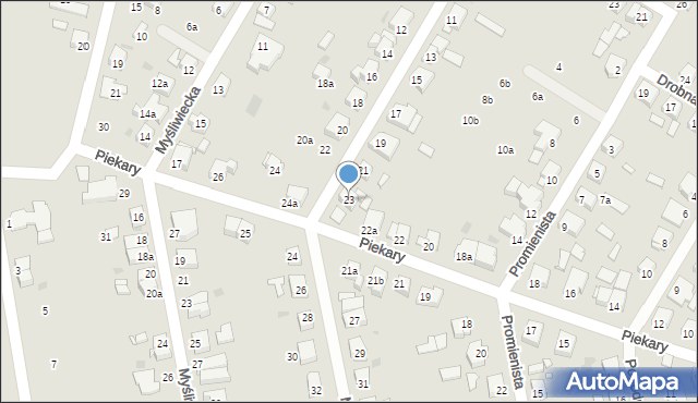 Gniezno, Piekary, 22b, mapa Gniezna