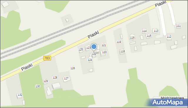 Gołaczewy, Piaski, 122, mapa Gołaczewy