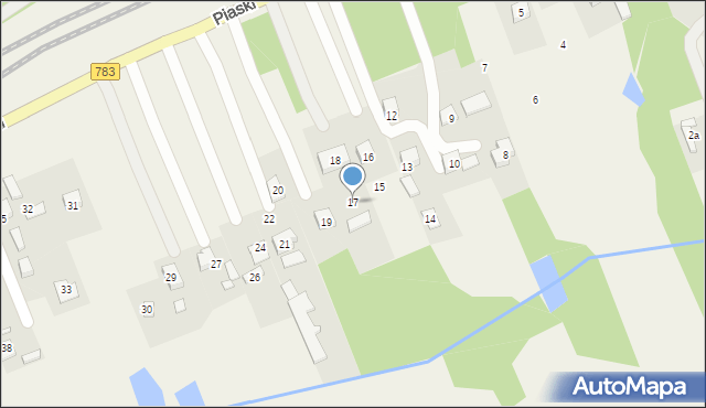 Gołaczewy, Piaski, 17, mapa Gołaczewy