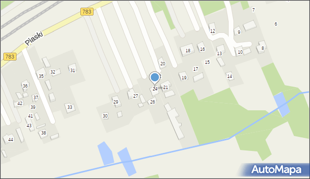 Gołaczewy, Piaski, 24, mapa Gołaczewy