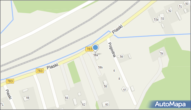 Gołaczewy, Piaski, 58a, mapa Gołaczewy