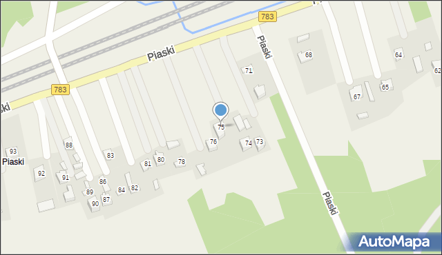 Gołaczewy, Piaski, 75, mapa Gołaczewy