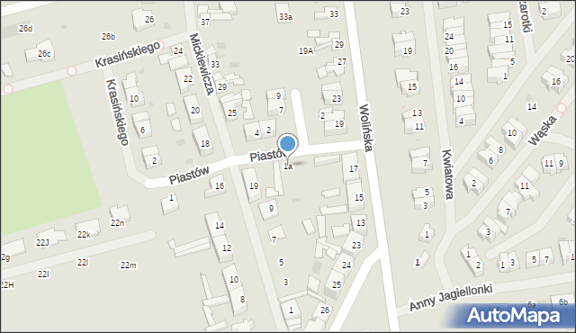 Goleniów, Piastów, 1a, mapa Goleniów