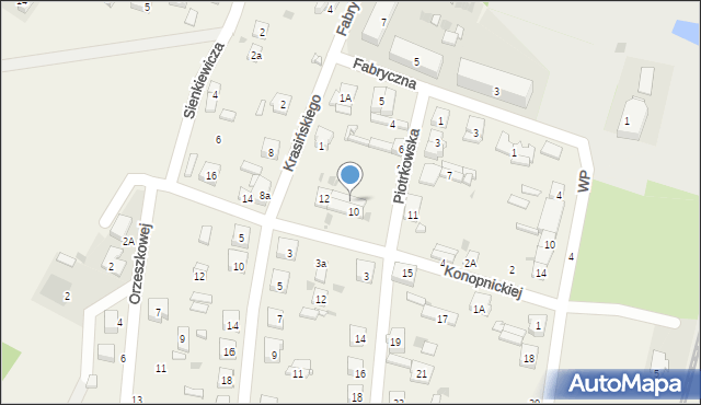 Gomunice, Piotrkowska, 10, mapa Gomunice