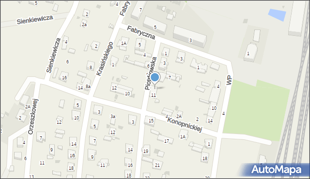 Gomunice, Piotrkowska, 9, mapa Gomunice