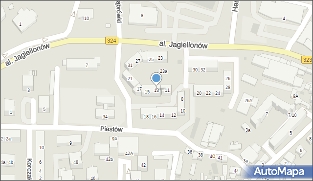 Góra, Piastów, 13, mapa Góra