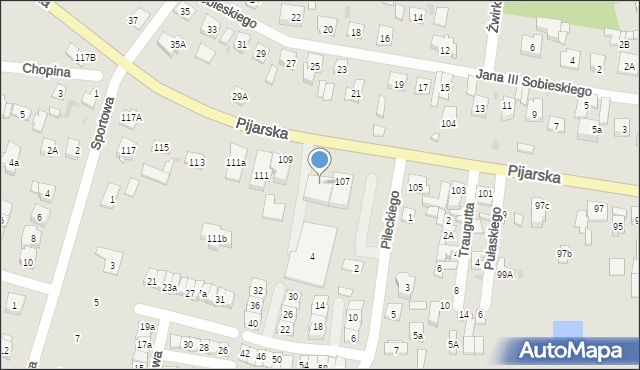 Góra Kalwaria, Pijarska, 107A, mapa Góra Kalwaria