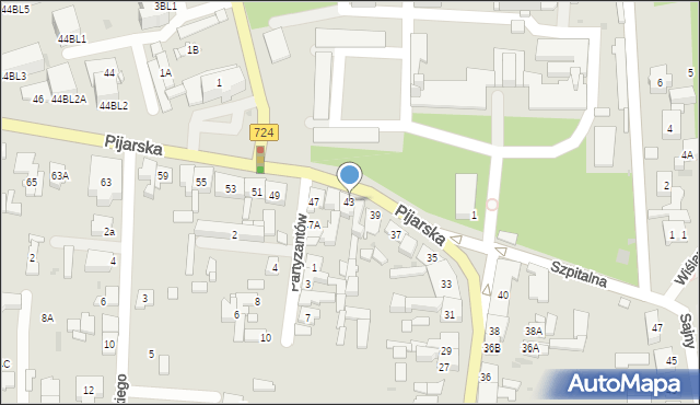 Góra Kalwaria, Pijarska, 43, mapa Góra Kalwaria