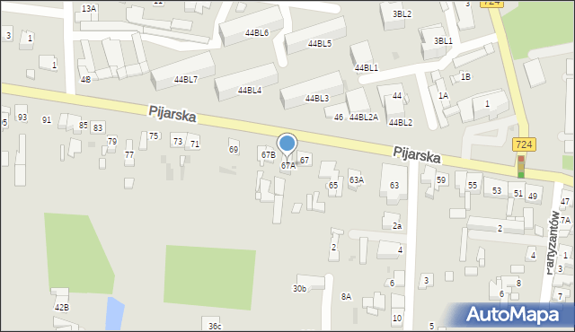 Góra Kalwaria, Pijarska, 67A, mapa Góra Kalwaria