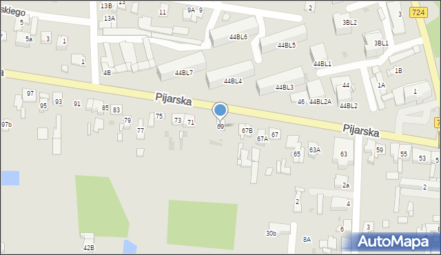 Góra Kalwaria, Pijarska, 69, mapa Góra Kalwaria