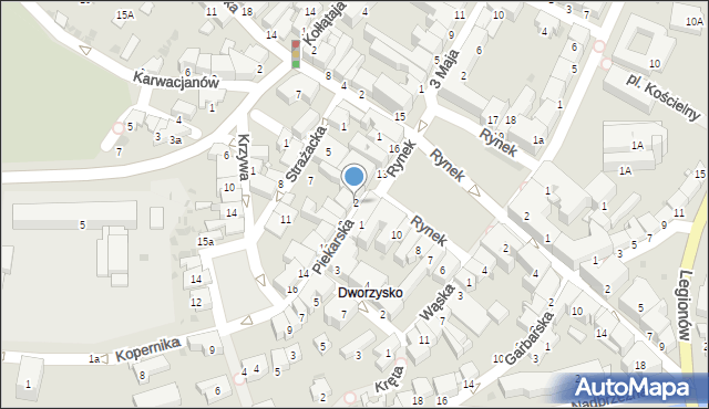 Gorlice, Piekarska, 2, mapa Gorlic