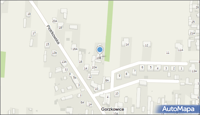 Gorzkowice, Piotrkowska, 10d, mapa Gorzkowice
