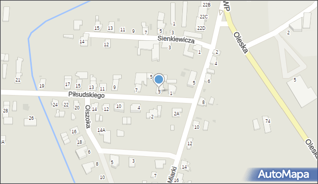 Gorzów Śląski, Piłsudskiego Józefa, marsz., 3, mapa Gorzów Śląski