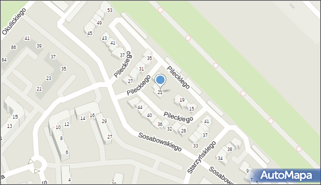 Gorzów Wielkopolski, Pileckiego Witolda, rtm., 21, mapa Gorzów Wielkopolski