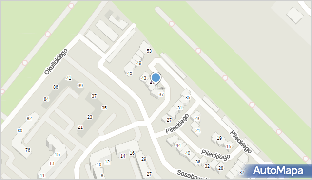 Gorzów Wielkopolski, Pileckiego Witolda, rtm., 39, mapa Gorzów Wielkopolski