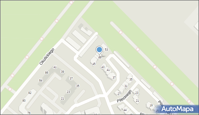 Gorzów Wielkopolski, Pileckiego Witolda, rtm., 49, mapa Gorzów Wielkopolski