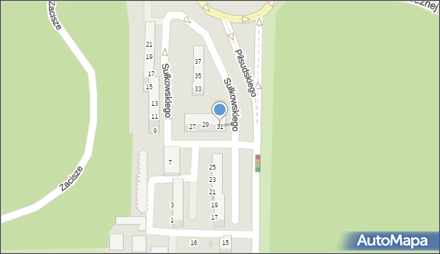 Gorzów Wielkopolski, Piłsudskiego Józefa, marsz., 31, mapa Gorzów Wielkopolski