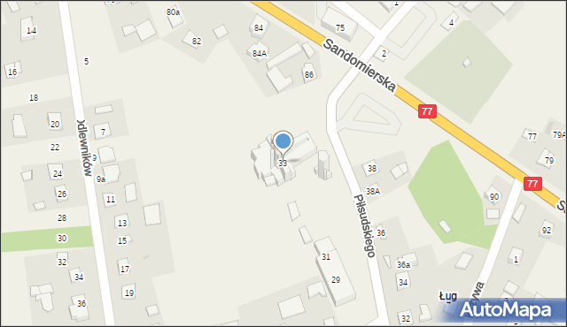 Gorzyce, Piłsudskiego Józefa, marsz., 33, mapa Gorzyce