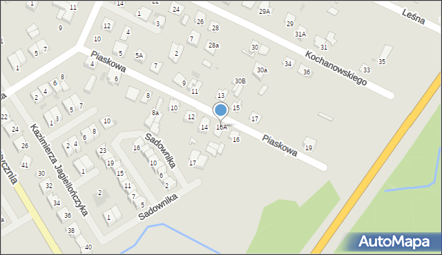 Gostynin, Piaskowa, 16A, mapa Gostynin