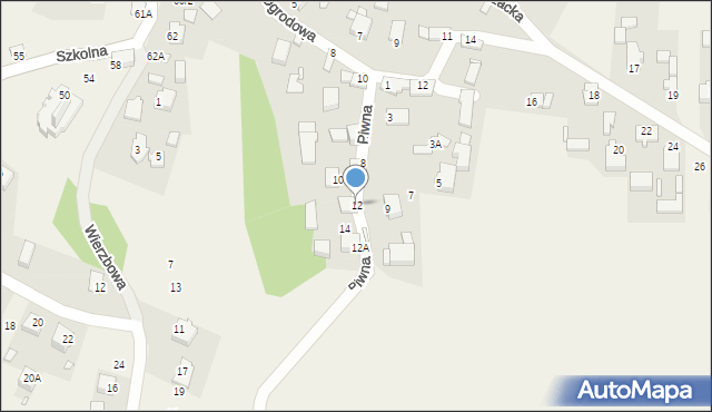 Grabowa, Piwna, 12, mapa Grabowa