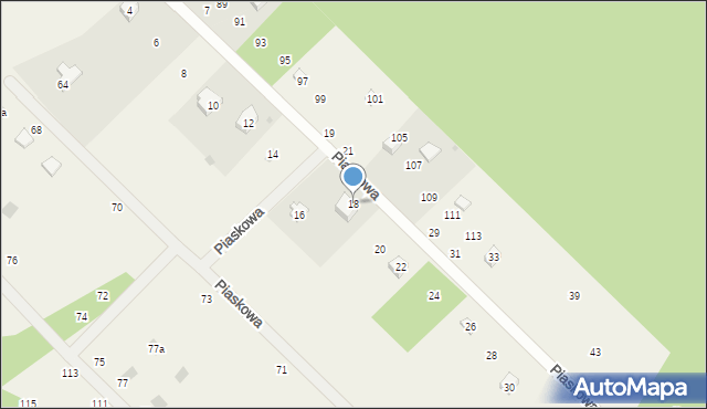 Grabówko, Piaskowa, 18, mapa Grabówko