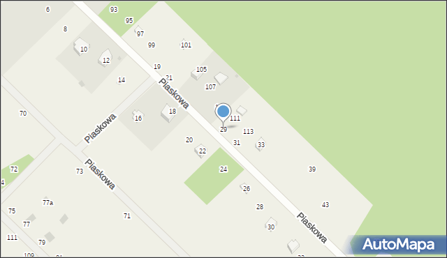 Grabówko, Piaskowa, 29, mapa Grabówko