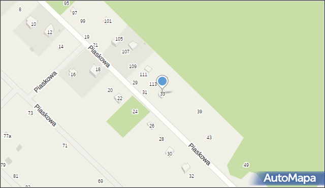 Grabówko, Piaskowa, 33, mapa Grabówko