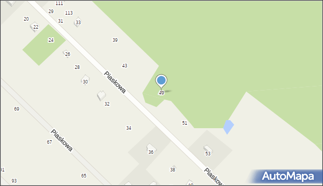 Grabówko, Piaskowa, 49, mapa Grabówko