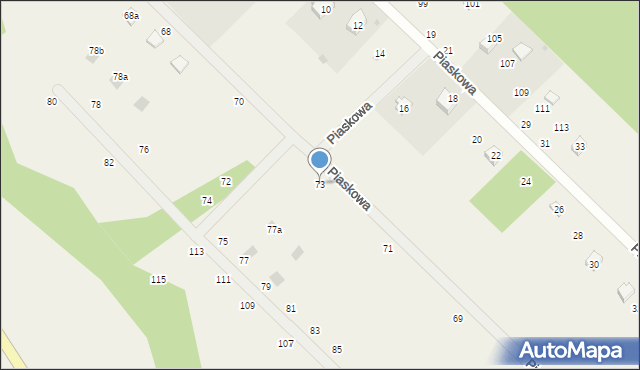 Grabówko, Piaskowa, 73, mapa Grabówko