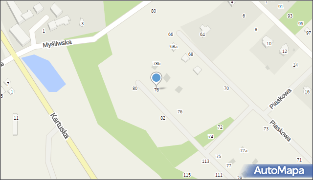 Grabówko, Piaskowa, 78, mapa Grabówko