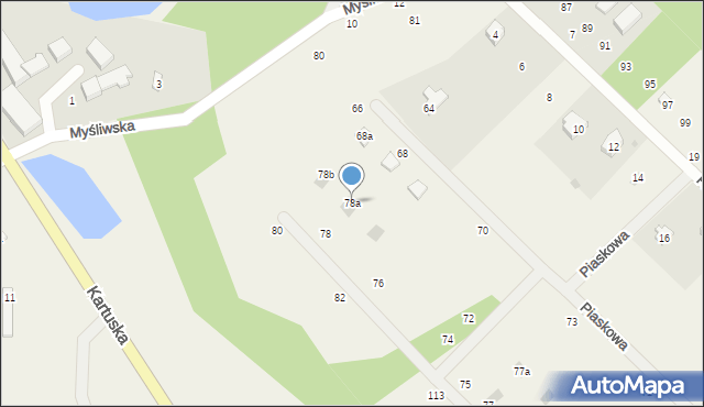 Grabówko, Piaskowa, 78a, mapa Grabówko