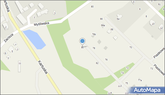 Grabówko, Piaskowa, 80, mapa Grabówko