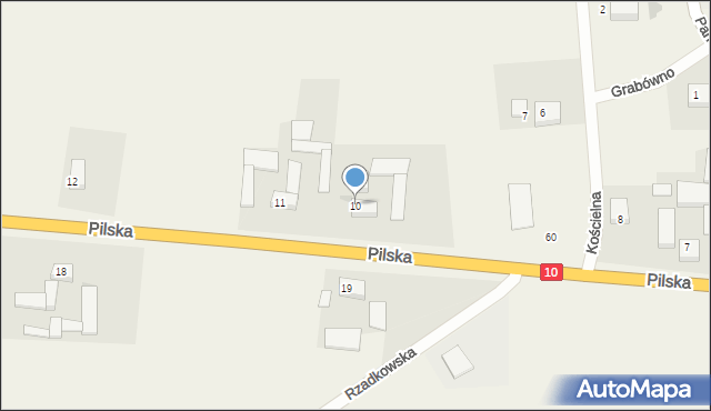 Grabówno, Pilska, 10, mapa Grabówno