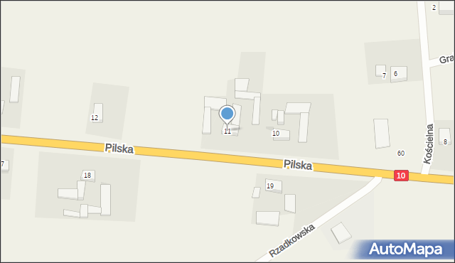 Grabówno, Pilska, 11, mapa Grabówno