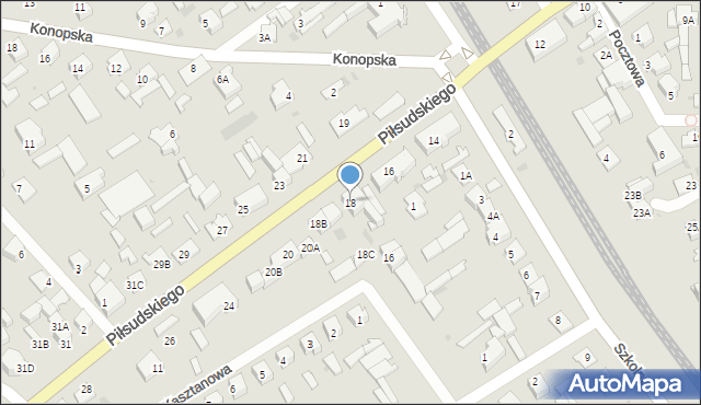 Grajewo, Piłsudskiego Józefa, marsz., 18, mapa Grajewo